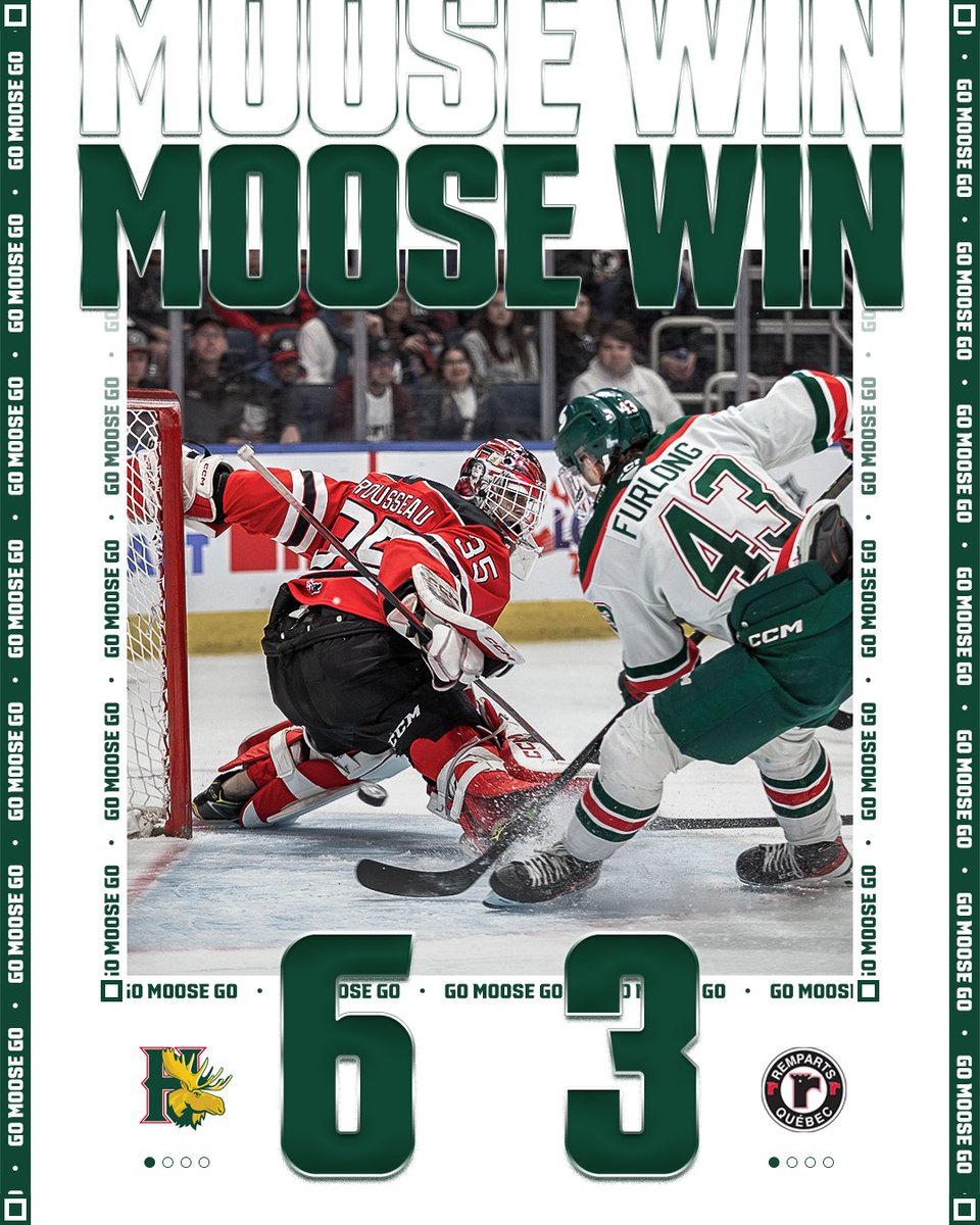 HFXMooseheads's tweet image. That's how you respond on the road. Series tied 1-1 and heading back to Halifax. Tickets still available!

🎟️ bit.ly/2GLrt46 | #GoMooseGo