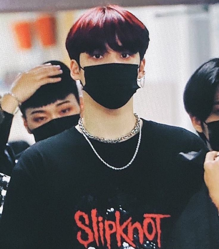 KpopMetal's tweet photo. Yu Ho from Ateez got that sick Slipknot tee on. #kpop #ateez #slipknot https://t.co/QMAlJvZoHX