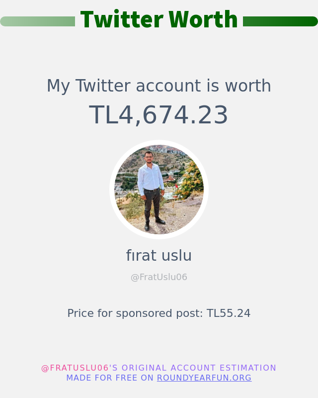 FratUslu06's tweet photo. Twitter değerim: TL4,674.23

➡️ https://t.co/lYOhLakrqR https://t.co/WbXGDtYeI2