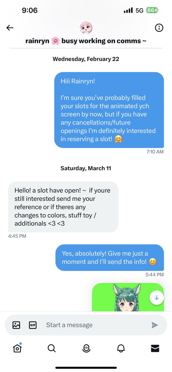 SennaKitsune's tweet photo. @ItsoCae Wow! I came across this post scrolling through Twitter. I had no idea! 

I messaged them in February with no response, however they reached back out to me in March and told me a slot opened up. I paid $20 same day and haven’t received an update since, now I see these posts… https://t.co/gyRhP8ZKOk