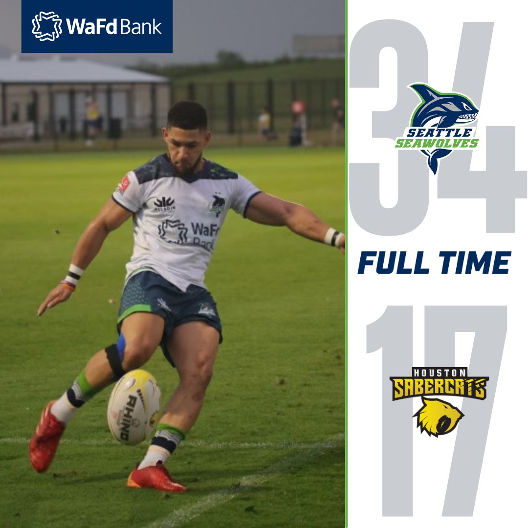 FULLTIME!
<a href="/WAFDbank/">WaFd Bank</a> 

SEAWOLVES WIN! Ina Futi with the hat trick, leading points scored in a dominant second-half comeback! Final Score 34-17 👊

<a href="/usmlr/">Major League Rugby</a> | #TogetherWeHunt #MLR2023 #HOUvsSEA