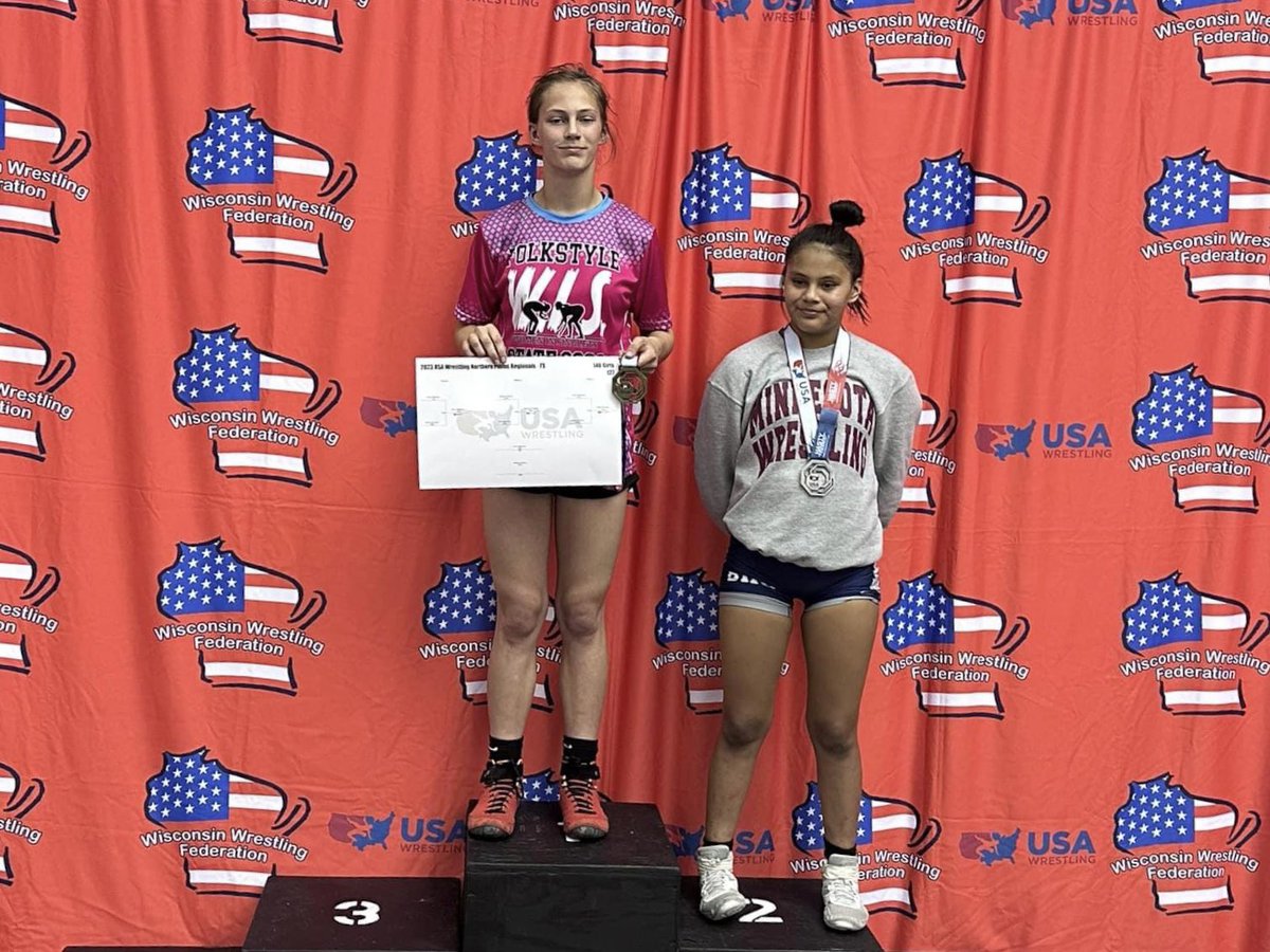 Congratulations to another off season wrestler, Makaya Gotchie, placing 2nd at the Northern Plains Regional 14u division.

Keep up the great work kid!