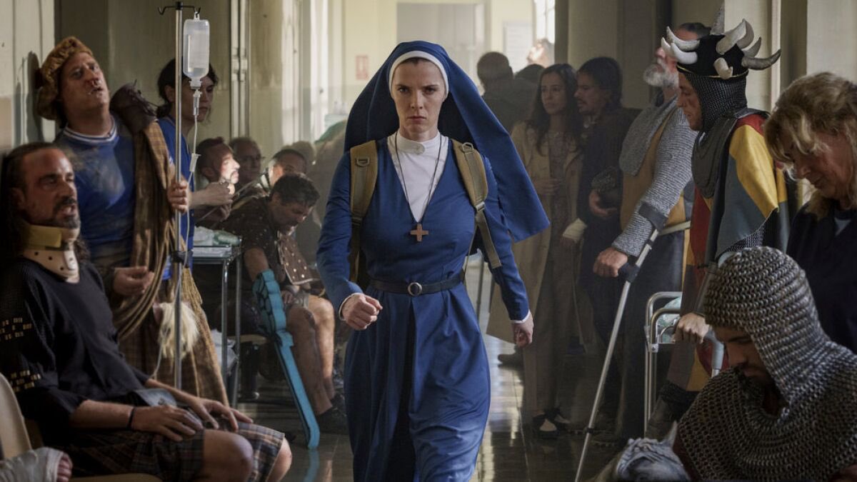 jeffreykopp97's tweet photo. Everyone please watch #MrsDavis on Peacock right away.

It is bonkers.

If you loved LOST and Preacher, you’re going to love this. https://t.co/wlGHfBJEZw