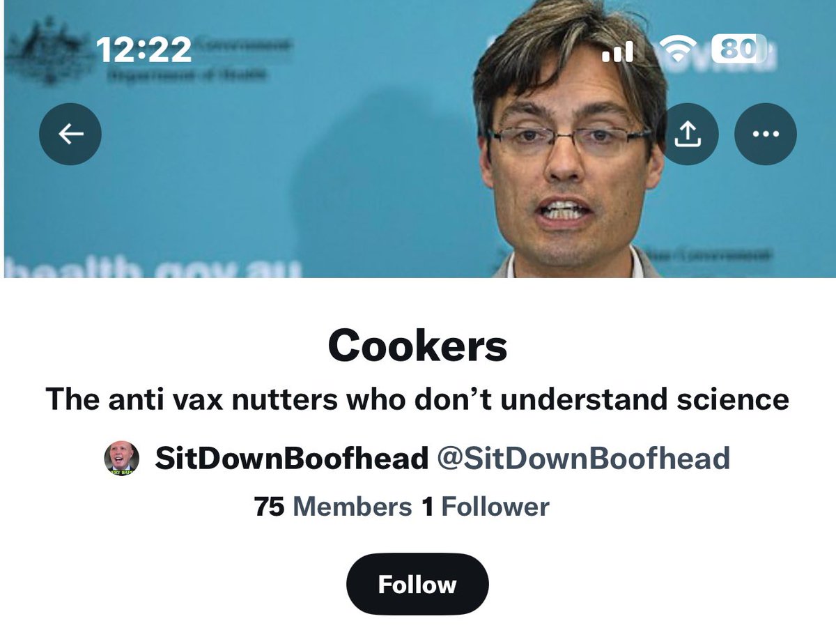 Oh, look @SitDownBoofhead has put me on a ‘cooker’ list.

It’s for the anti-vaxx who don’t understand ‘science.’ 😂😂😂

Three years in, 5 jabs, mask recommendations and people like boofhead here are still “understanding science.”

Fmd.. mass formation psychosis.