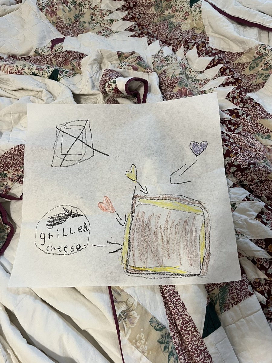 Kid drew the sandwich I made her and her brother drew a snowman attacking another snow man