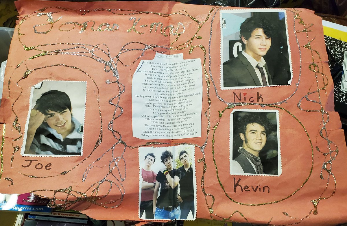 Kaw27p's tweet photo. I would really like to just take a moment to appreciate my 6th grade self and her dedication to the @jonasbrothers Also this poem is just straight up excellent. @joejonas @nickjonas @kevinjonas https://t.co/6lUO0iiLHi