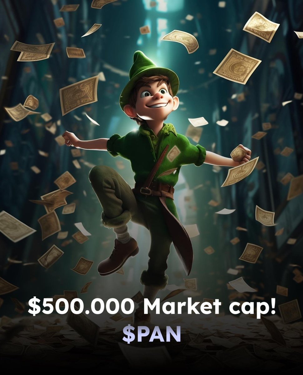 Peterpancoin_'s tweet photo. $500.000 MARKET CAP✅

Only the beginning🚀 $PAN https://t.co/b38KIuDa50