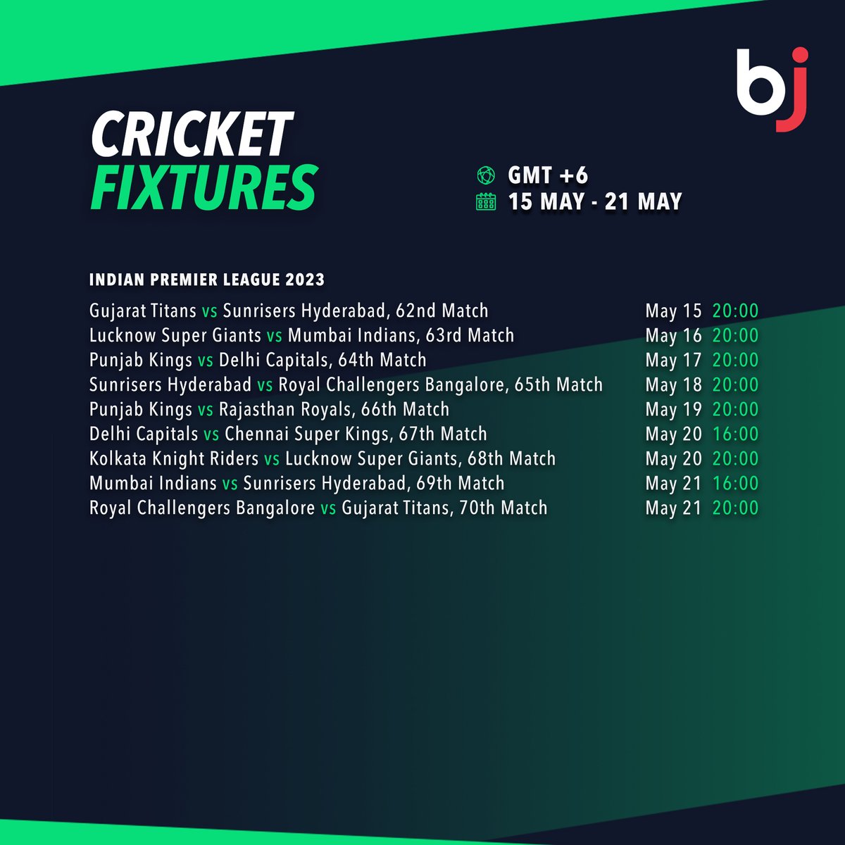 এক পলকে দেখে নিন আগামি সপ্তাহের আইপিএল এর সময়সূচী শুধুমাত্র Baji-তে

 💥এখনই  BjBaji5.com  এর সদস্য হিসাবে সাইন-আপ করুন!! 💥

#Baji #BJ #Sports #Cricket #Schedule #CricketFixture #IPL2023