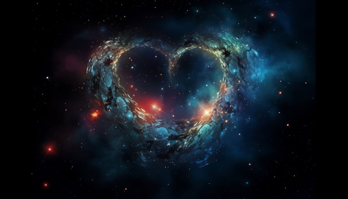 The Universe as a heart💙 #LoveFrequency

-Prompted by me in Midjourney Ai V5