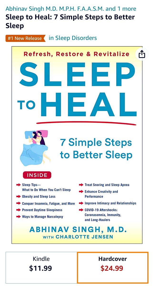 neothakur's tweet photo. Can’t believe this little small town sleep doc’s book is listed as #1 new release in sleep disorders !! #Hypergrateful to the entire #sleep community, friends and  dear colleagues for their unwavering support and 🥂 to my wizard co author @JensenChar !!! https://t.co/Y7lgmIOQnB
