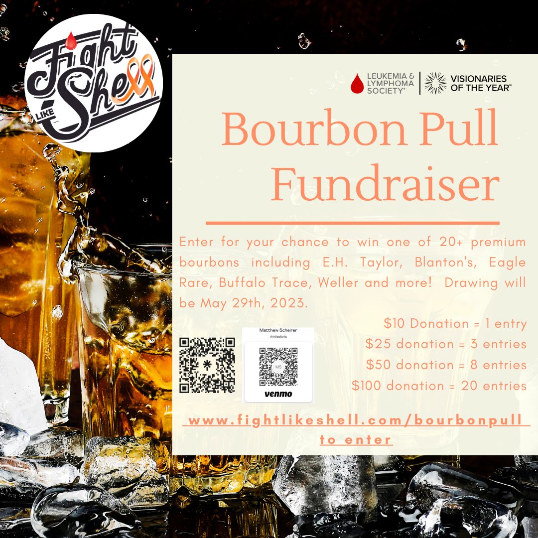 hoguepsy's tweet photo. Don't miss out on the premium Boubon Raffle Pull to benefit Team "fightlikeShell" - Benefits The Leukemia/Lymphoma Society.  Links in photo! https://t.co/9WLpDVWFEZ
