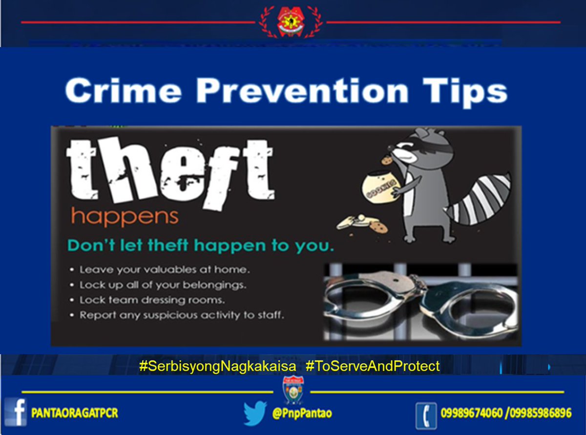 PnpPantao's tweet photo. THEFT PREVENTION TIPS

#SerbisyongNagkakaisa
#ToServeandProtect https://t.co/AjYdy7Qztm