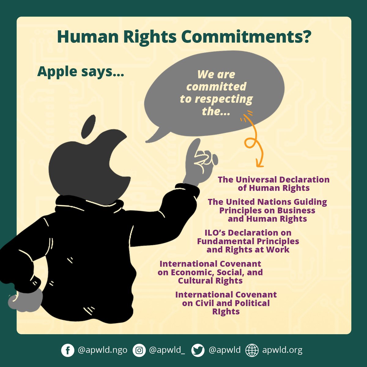 apwld's tweet photo. What’s inside the Apple? #Apple bites labour rights for profit 💸🍎💸
Their total number of employees was 164,000, of which 38 percent are women. Apple’s total revenue for 2022, was US$378.7 billion, considered the most valued company in the world.
#StandAgainstIPEF #RejectIPEF https://t.co/SMDTGEnYQ5