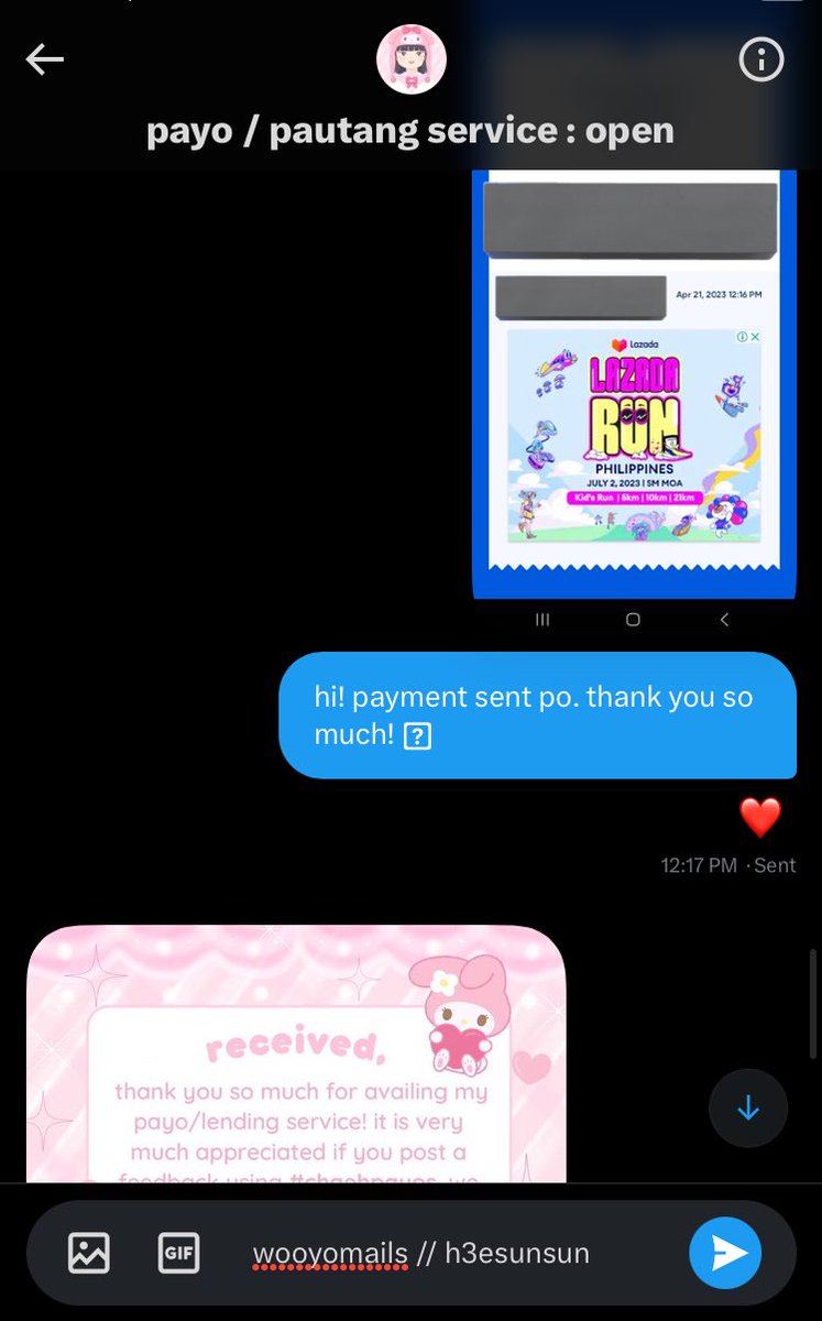 H3ESUNSUN's tweet photo. thank you so much for letting me avail your services and for the hassle free transaction!! 🤍 @chaehpayo #chaehpayos https://t.co/7mADEN4qDr