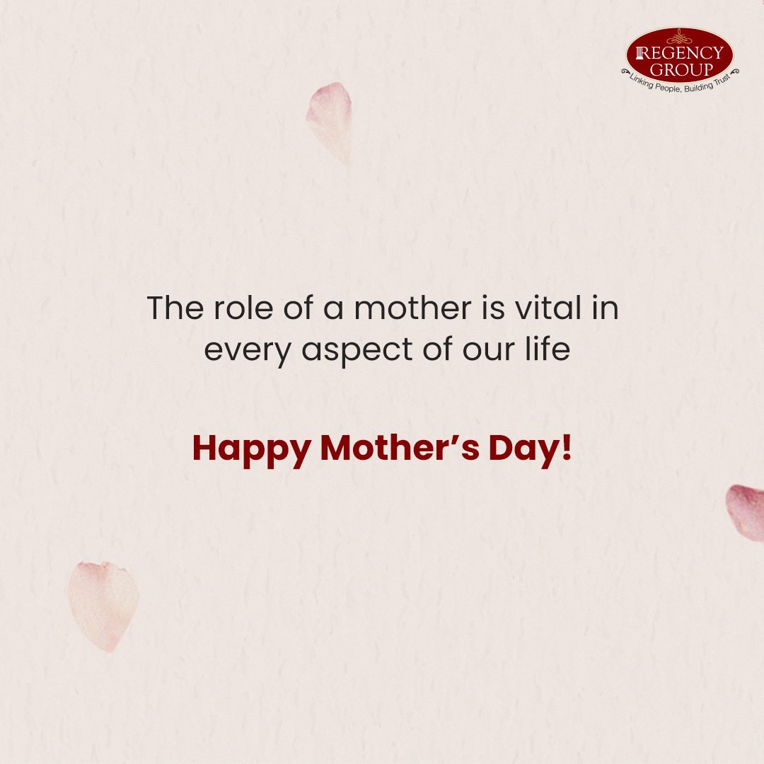 regencynirman's tweet image. A connection so strong that a single-day celebration doesn't do them justice. We at Regency believe Mother's should be celebrated throughout the year.

Here's wishing all Mothers a very Happy Mother's Day.

#InternationalMothersDay #MothersDay #RegencyGroup #LuxuryHomes #Memories
