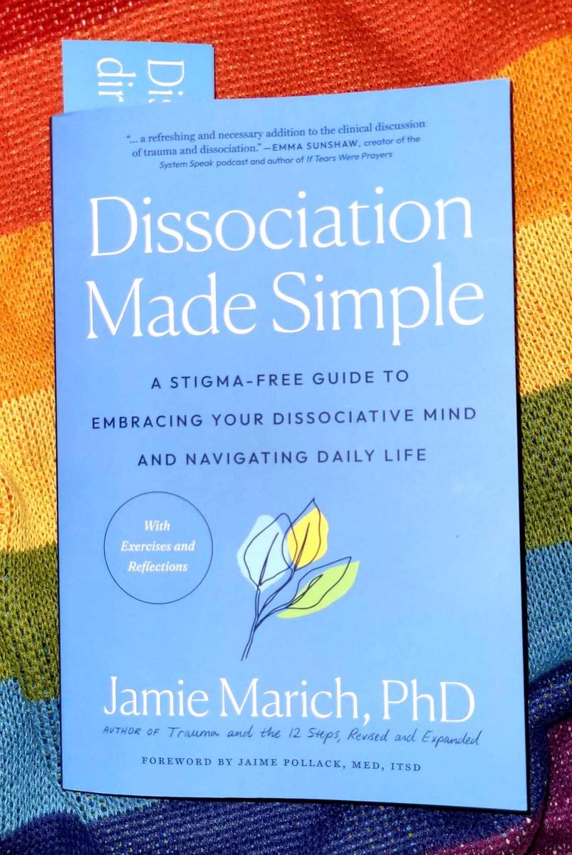 Unlike other well-known books on dissociation that made us feel lost, icky &amp; afraid of ourselves, this one is regulating our nervous system as we read and find familiarity &amp; validation in it's pages. Kinda like a voice whispering "you're all okay" over &amp; over. Thanks <a href="/jamiemarich/">Dr. Jamie+ Marich (she/they)</a>