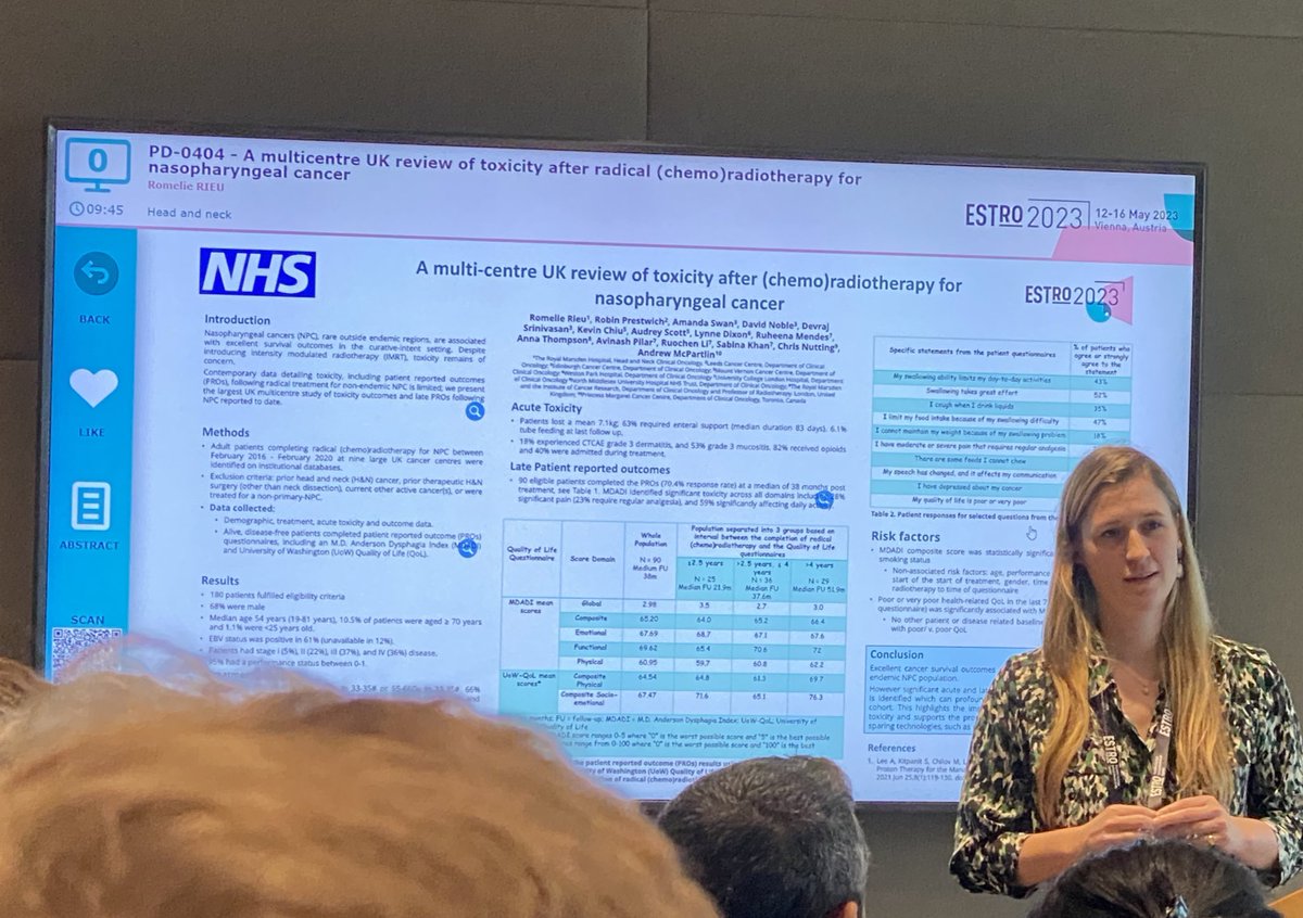 Brilliant talk showing enduring late toxicities after chemoRT for nasopharyngeal cancer @HeadandNeckSabs