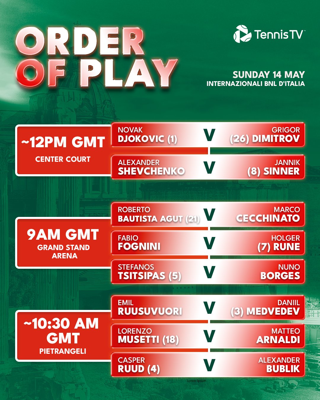 Tennis tv schedule deals