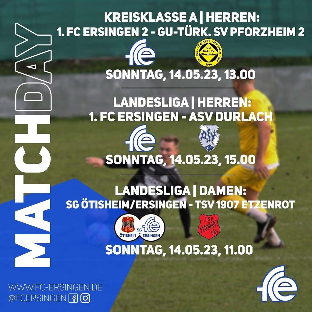 🔥MATCHDAY🔥

Alle 3 Mannschaften spielen heute auf dem Kirchberg!! ⚽️

los gehts um 11:00 Uhr mit unseren <a href="/1/">1</a>.fcedamen gegen die @tsv_etzenrot_frauen. 🤩

Weiter gehts um 13:00 Uhr mit unserer Zweiten. Sie erwartet die Zweite der @gutuerksvpforzheim ✌🏽
… instagr.am/p/CsN1LHdMy8-/