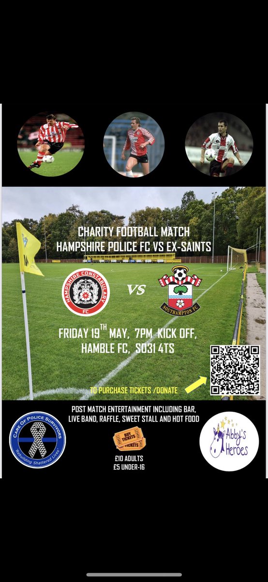 362 tickets sold so far and some big names confirmed including Beattie,  Benali and Cockerill !  Tickets still on sale online and can be purchased on the day at the turnstile <a href="/HantsPolice/">Hampshire Police</a> <a href="/HambleFC/">Hamble Club FC</a> <a href="/dailyecho/">Daily Echo</a> @CCScottChilton