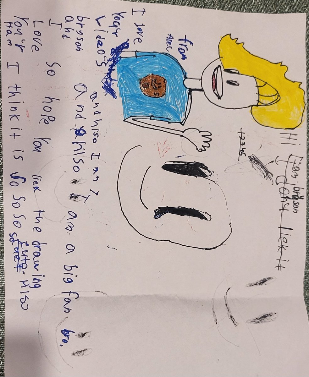 w0und3d's tweet photo. Hi @Haminations, my boys love your show and they drew this (Liam 9 and Alec 7)
Liam created Cub similar to Ham. Alec wrote the letter!

It would be awesome to get a reply! 

They are huge fans!
#NeeZealand #animations #fanart https://t.co/qNzSI2RhKs