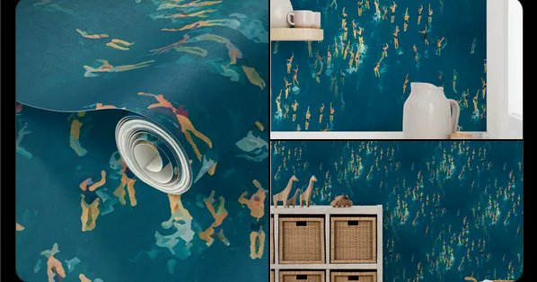 YogiYarntail's tweet photo. #wallpaper with #yogiyarntailandme @ #spoonflower #makehomebeautiful #fabric #wallpaper #homedecor #originalart 

Another of my #bestsellers #LappingWaves #swimming #blue #sport 

#20off #wallpaper #sale #nowon

https://t.co/ifNgMF0OQ5 https://t.co/N85K4M3SEK