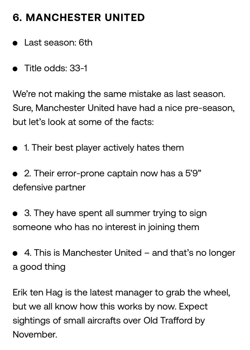 This is what the media predicted for Manchester United this season