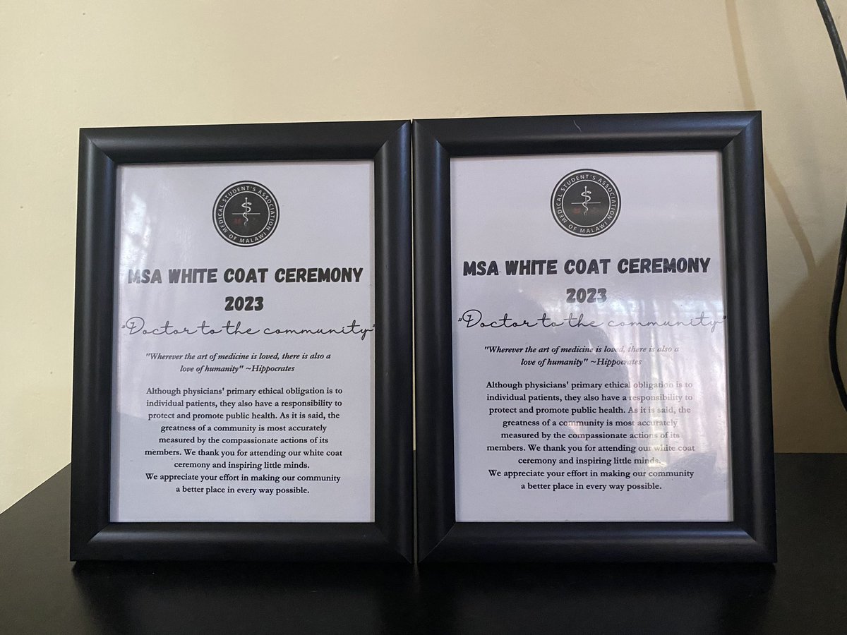 dr_qtc's tweet photo. Such an honour to have been invited to this auspicious occasion of welcoming MBBS students to medical school. Thanks @drtamaraphiri @francismakiya et al for gracing the occasion. Special thanks to @MSA_Malawi  for the gift, will surely remain my fav. Dont ask me how I got two 😜 https://t.co/uB7CQic7XV