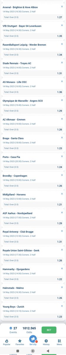2nd half matches always comes with full strength and eagerness to score so there should be more of corners.

Just 4 corners in second half and we land this 1K ODDS 🐎⚽👑

2nd half
Home👉 2 corners
Away👉 2 corners 

Or just do it anyhow.
