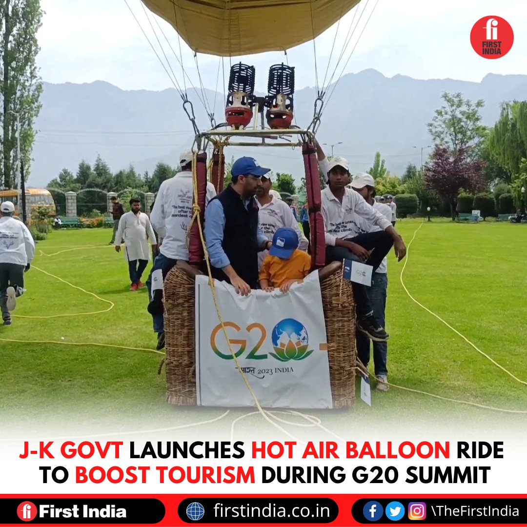 thefirstindia's tweet image. The beautiful region of Jammu and Kashmir is known for its stunning natural scenery, now upcoming G20 summit is providing a unique opportunity to showcase region’s tourism potential on global stage.

#JammuKasdhmir #hotair #balloon #tourism #India #destination #nature #G20Summit