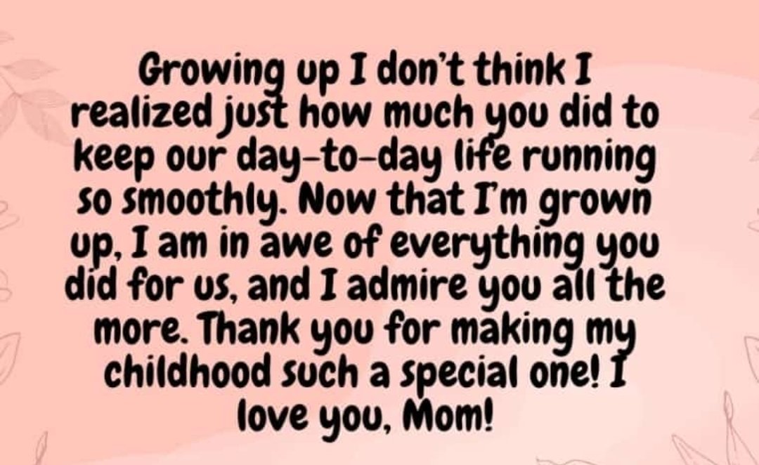 To all Mother's