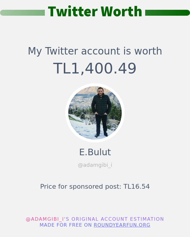 Twitter değerim: TL1,400.49

➡️ funroundy.online/twitterworth?l…