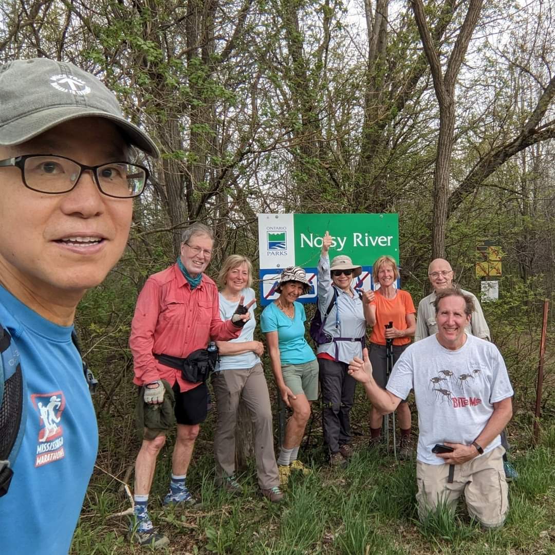 Eight absolutely amazing hikers Annie, Hamid, Hart, Hong An, Howard, Rob, Rosemary, and Smadar finished the 3 R2Rs. It took 9 hours of hiking and 35 minutes of driving to complete the 38 km of rugged, hilly terrain. 
#brucetrailhike  #brucetrail3R2R #bluemountainbrucetrailclub