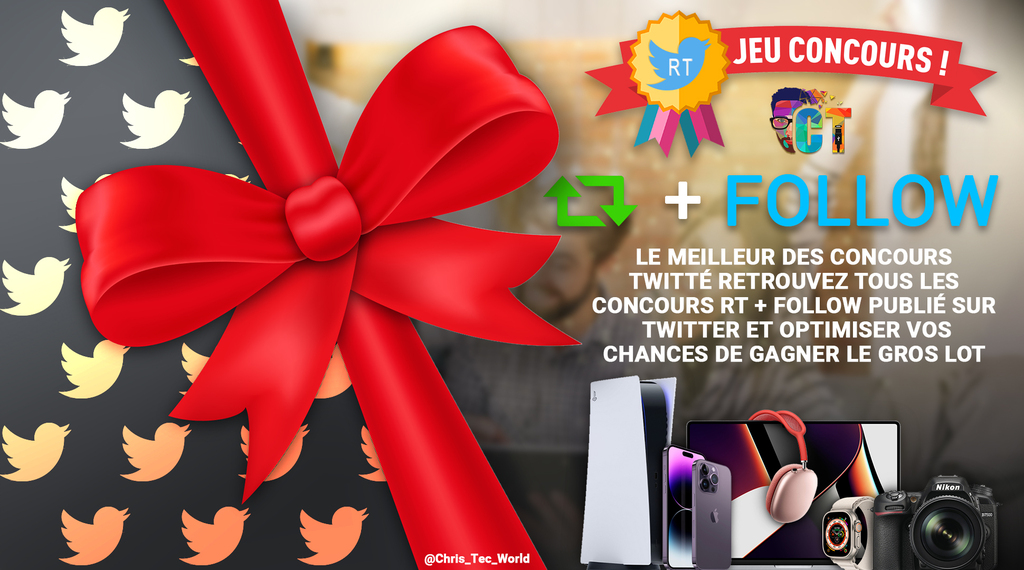 Chris_Tec_World's tweet photo. 🎁Retrouvez tous les #concours #RTFollow du jours( Sunday ) sur Twitter ici :
➡️https://t.co/lRv5nTBH6X⬅️
#ChrisTec #Giveaway #cadeaux #Win #Follow #Giveaways #Jeux #JeuConcours #RTPlusFollow #Wining #RT https://t.co/Nij3QT8Zpa