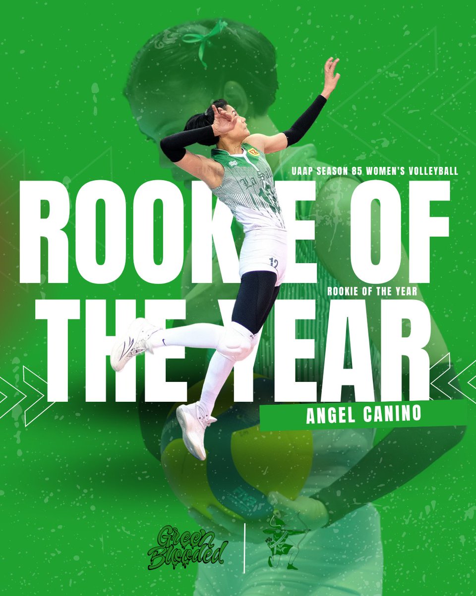 greenbloodedts's tweet photo. ARROWS UP FOR ANGEL ANNE CANINO! 🏹 💚

ROOKIE OF THE YEAR - MOST VALUABLE PLAYER - 2nd BEST OUTSIDE SPIKER 🏆🥇🏹

 #AnimoLaSalle #IgnitetheAnimo #RiseAsOne #UAAPSeason85 #GreenBlooded https://t.co/vGOdFJqqlb