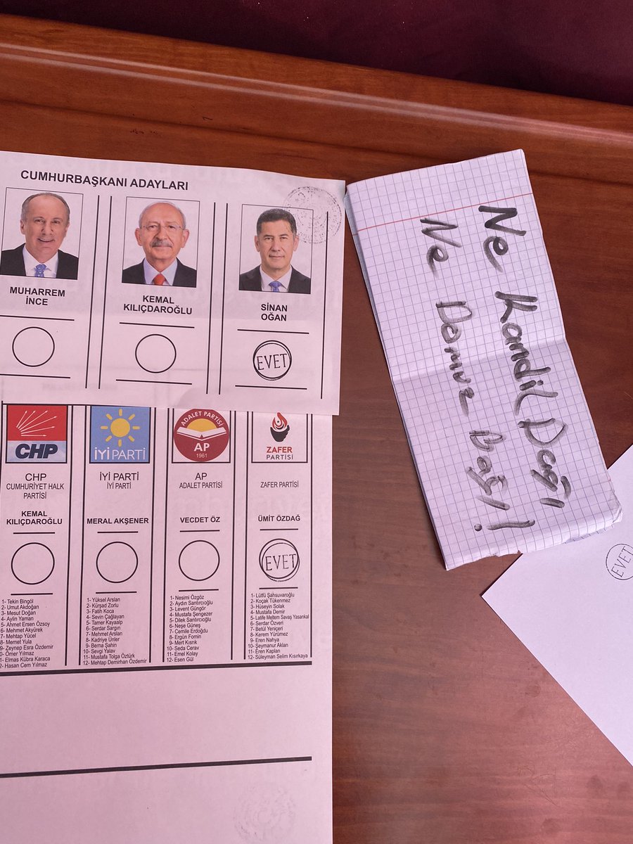 "Pusulaya baktım, HDP ve Hüda-Par logosuna tükürdüm sonra da Zafer Partisi ve Sinan Oğan'a yarınlar yokmuşcasına mührü vurdum."