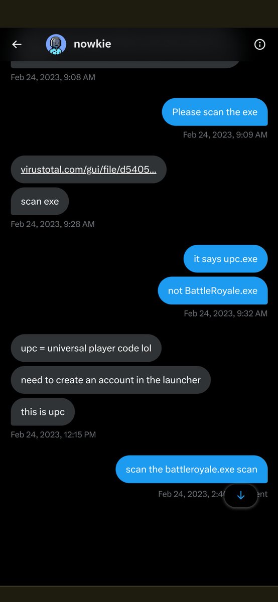 chris_ford921's tweet photo. @mulan_art @KUANG_NFT @Bamedi_ @H3avyish @heyskylark I like to play with them in my free time

I had this guy virus scan the exe he wanted me download lol https://t.co/U6b9yGY9JH