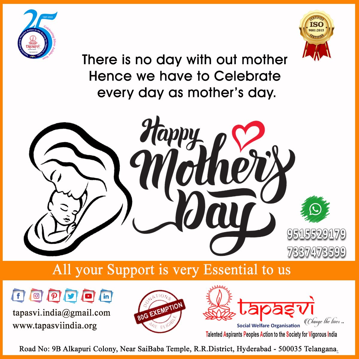 tapasviindia's tweet photo. A mother may be educated or uneducated but She is the Best guide and Last hope in the world whenever you Fail in your life.

A mother is the only person in the world who can love you more than she loves herself.

*HAPPY MOTHER'S DAY*
# https://t.co/qri54qJWhO# https://t.co/3o7eyk5NJl