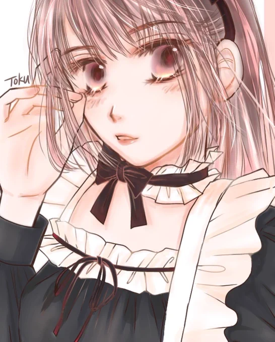 おまけ。アップめと線画。
女の子イラスト練習中。
この子は
アップめでもいけるかわいさ
かな～…と自己満足✨
 #イラスト  #illustration 