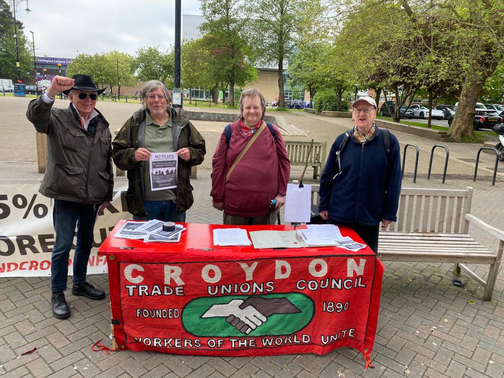 and_unite's tweet photo. #No15Hike
#FundCroydonFairly 

Croydon branch members supported the #NoTo15 #FundCroydonFairly street stall in New Addington yesterday.  There was lots of engagement with residents who fully supported the campaign 
Street stall was supported by @blmcroydon &amp; CroydonTUC https://t.co/dbioMhP7Vh