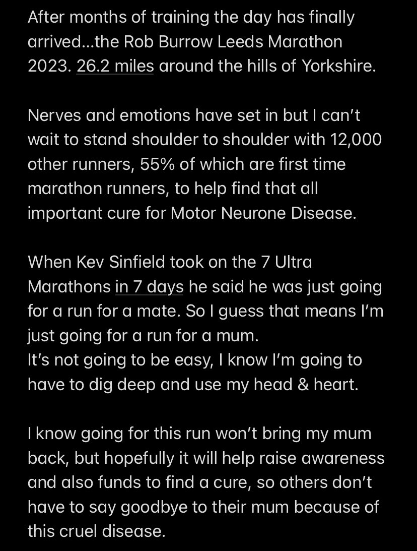 justgiving.com/fundraising/Ja…

#mnd #mnda #motorneuronedisease #motorneuronediseaseassociation #runforrob #leedsmarathon #kevinsinfield #als #lougehrigsdisease #raredisease #robburrow #marathon # runforamum #leedsmarathon2023 #runforamatewithamate 

@mndassoc