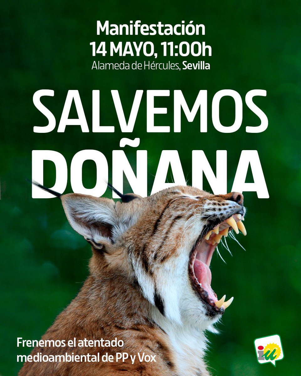 ismaelsc_'s tweet photo. 🗓 AGENDA | Manifestación en defensa de Doñana. 

🕕 11:00h.
📍Alameda de Hércules.

#SevillaHoy https://t.co/2rTaOVf9Ba