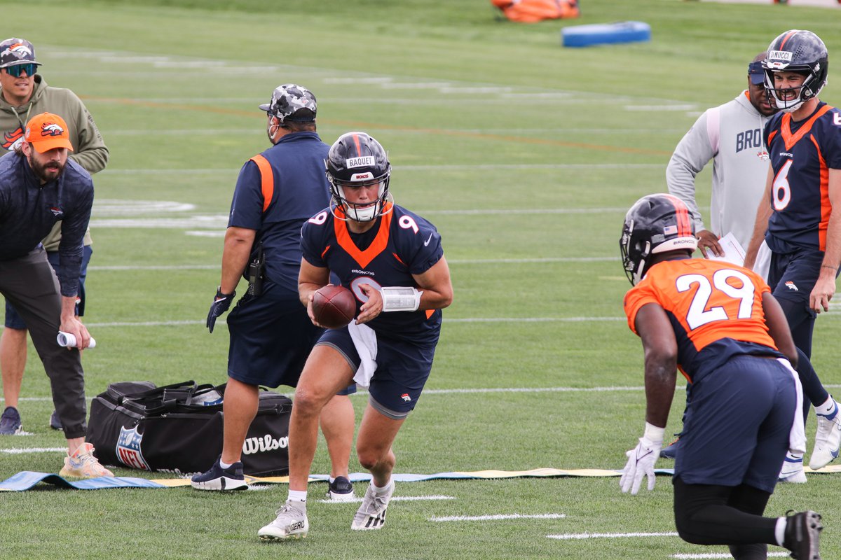 gothunderwolves's tweet photo. Here are some photos from @Broncos rookie mini-camp on Saturday courtesy of @MinesAthletics SID Tim Flynn. Among the players competing were @gothunderwolves @HunterRaquet (#9) and Momar Fall (#54). https://t.co/EZvTfytvNr