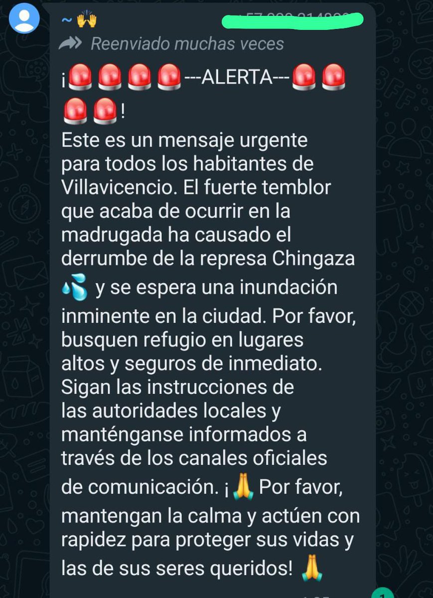 Personas inescrupulosas están corriendo este mensaje en cadenas de whatssap.
Su información es falsa. No volver a caer en este tipo de situaciones.