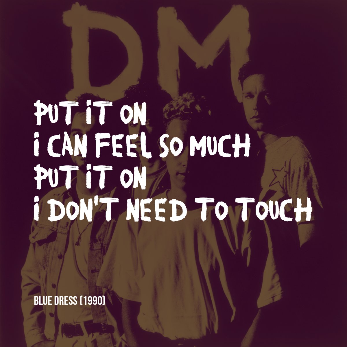 dm_stripped's tweet image. Put it on
I can feel so much
Put it on
I don't need to touch

Blue Dress (1990)