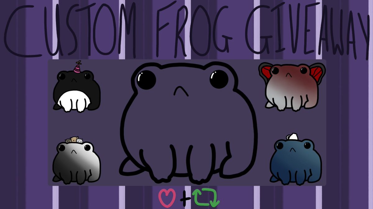 #Vtubers #PNGtubers 
The People Voted and they wanted Frogs To celebrate 100 Twitter followers!!!

Same rules as last time:
Like, retweet, and leave a png/reference of your lovely model.

I will be giving away 5 lovely personalized Frogs to anyone who wishes to take one. 

3 Days