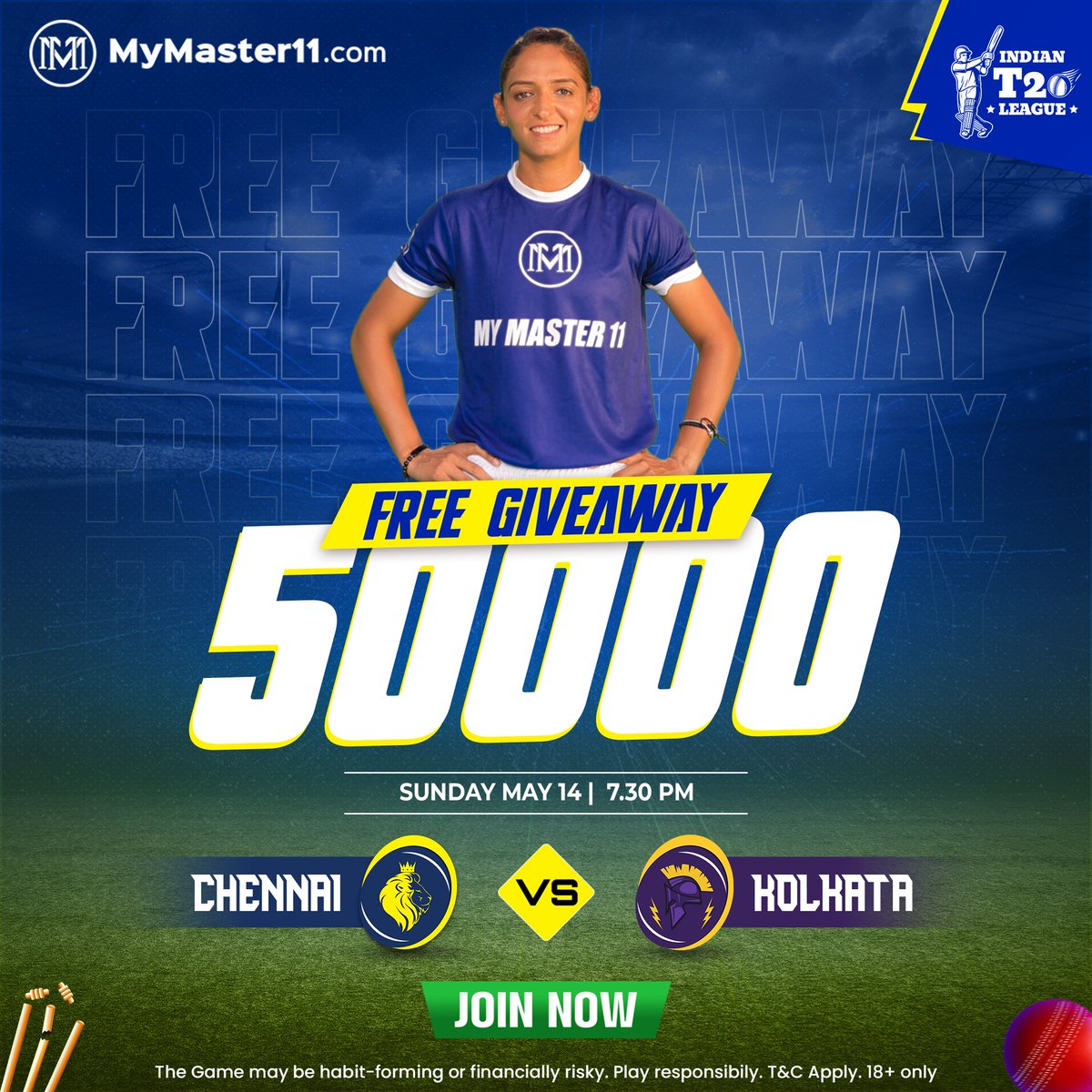 Get Ready For Rs 50,000 Giveaway 😎🤑🤑💰
Join 100% Bonus contest

CHENNAI 🆚 KOLKATA ⭐️
14th May 7:30 PM 💸⏰
.
Sath hi IT20 League 2023 ke ₹1 Crore ke Leaderboard me bhi kariye apni Master Entry!! 🥰🔥

MyMaster11 App Link 👉
mymaster11.com/?invite_code=M…
.
#topfantasyapp #ipl2023