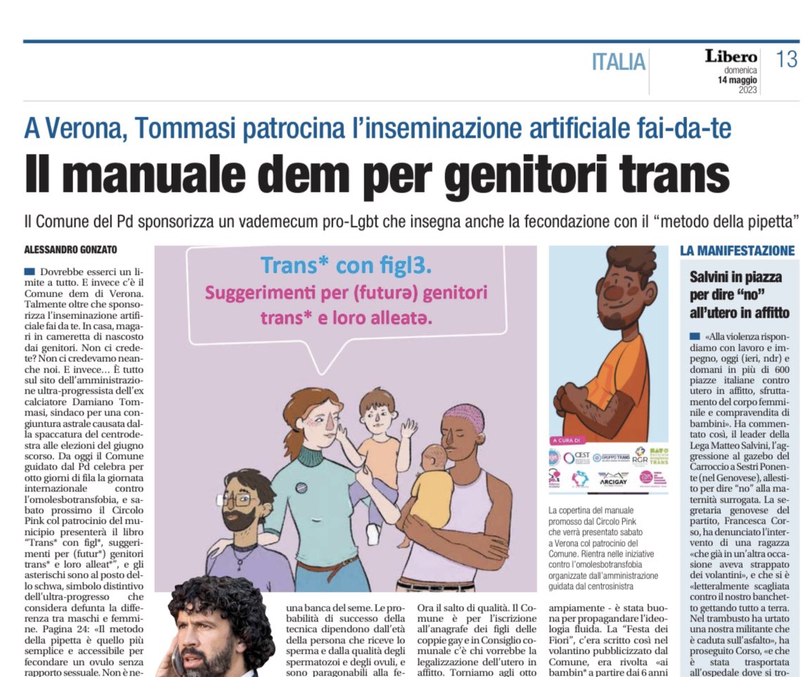 fratotolo2's tweet photo. Il Comune di #Verona del sindaco #Pd Tommasi patrocinerà la presentazione del libro “Trans* con figl*, suggerimenti per (futur*) genitori trans* e loro alleat*” https://t.co/6lxQcpjLoG