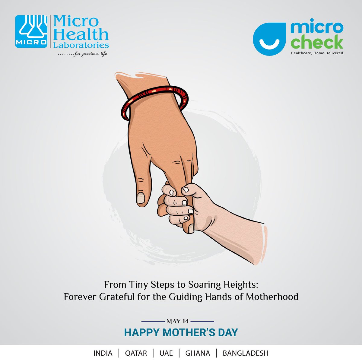 From Tiny Steps to Soaring Heights: Forever Grateful for the Guiding Hands of Motherhood! Happy Mother's Day ❤✨

#Happymothersday #mothersday #motherlove #medicallaboratory #microhealthlaboratories #Qatar #dubai #microcheck #microcheckhomehealthcare #homecollection #testathome