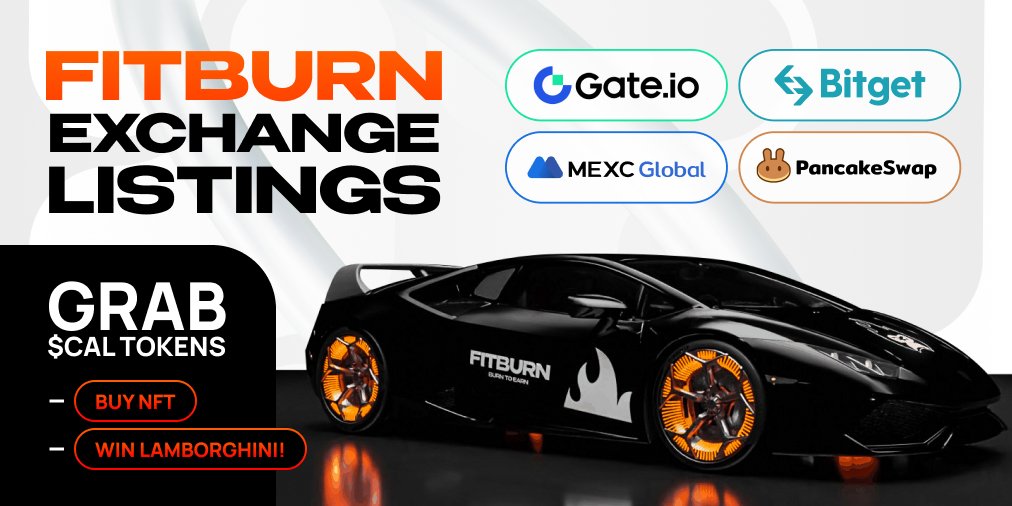 DynamicAirdrops's tweet photo. 🔥 With @Fitburn_ai You Can Grab $CAL Tokens

🚗 Everybody Who Buys #NFT Can Take Part in REAL #LAMBORGHINI Giveaway!!!

🔜 Listing on @Gate_io, @MEXC_Global, @PancakeSwap &amp; @Bitgetglobal on May 15th!

🤞 Good Luck Everyone! https://t.co/cFJujuRKny
